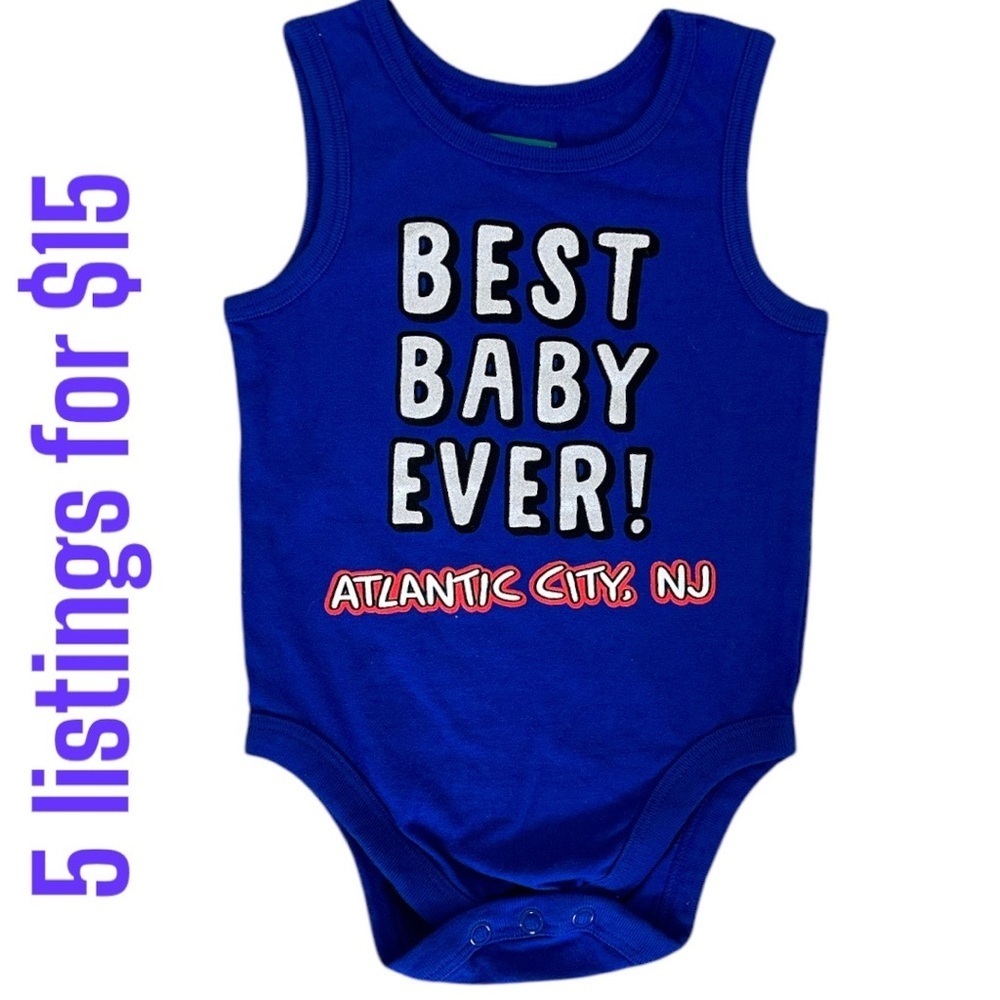 Garanimals ‘Best Baby Ever! Atlantic City NJ’ Sleeveless Onesie 3-6 M baby